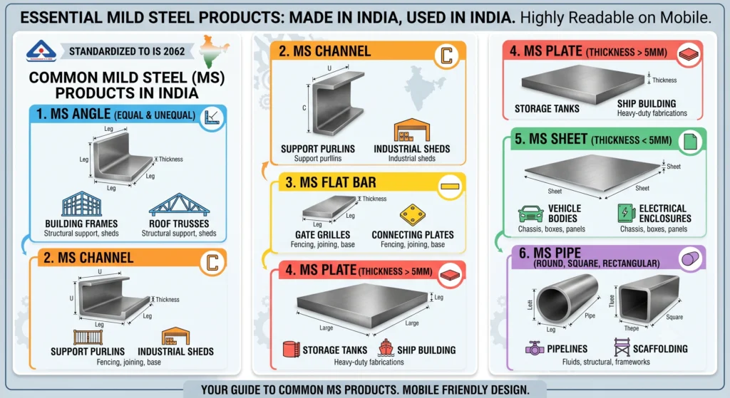Types and Forms of Mild Steel Products
