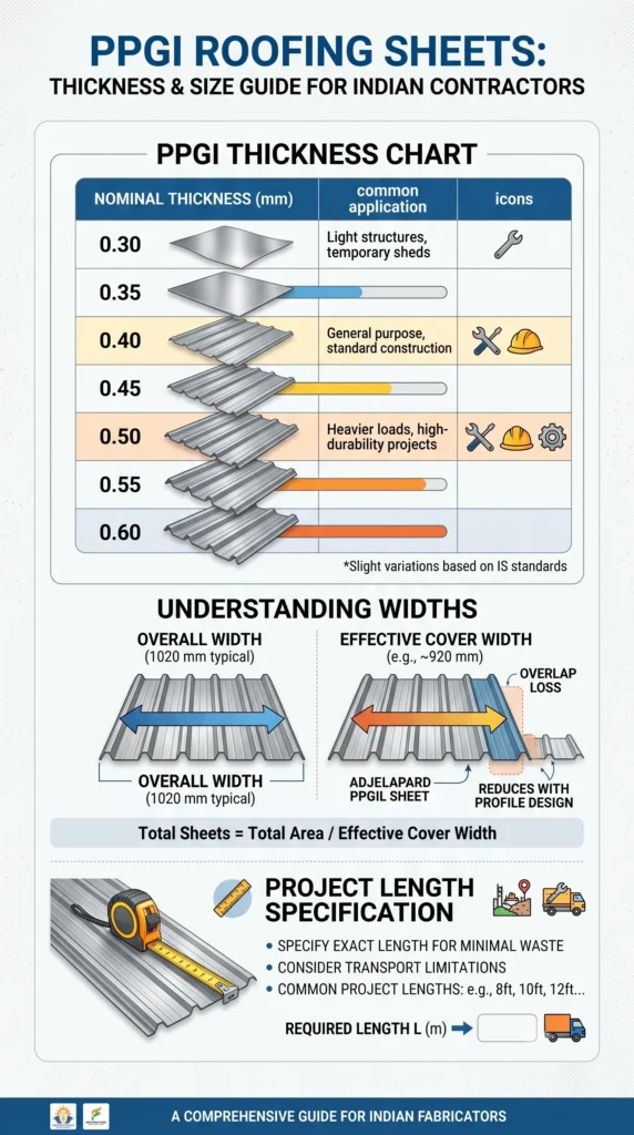 PPGI Sheet Sizes & Thickness Guide